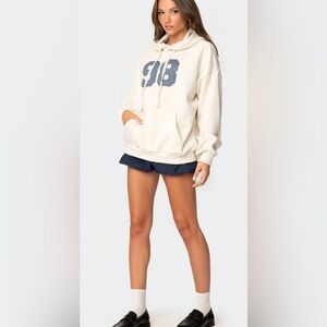 Edikted 98 Hoodie Sweatshirt Women’s Size Large Oversized Graphic Patch